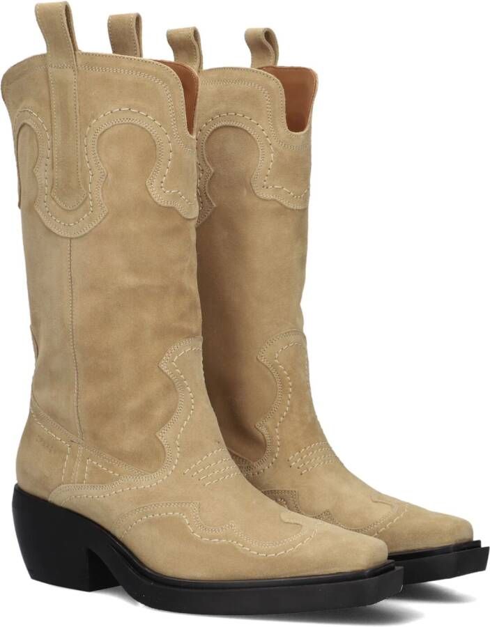 COPENHAGEN STUDIOS Cowboylaarzen Dames Cph233 Maat: 37 Materiaal: Suède Kleur: Beige