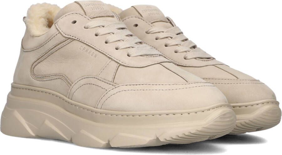 Copenhagen Shoes Nabuc Teddy Dames Plateau-Sneaker met Echt Bontvoering Beige Dames