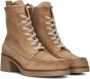 Ctwlk. Beige Suède Veterschoenen met Blokhak - Thumbnail 1