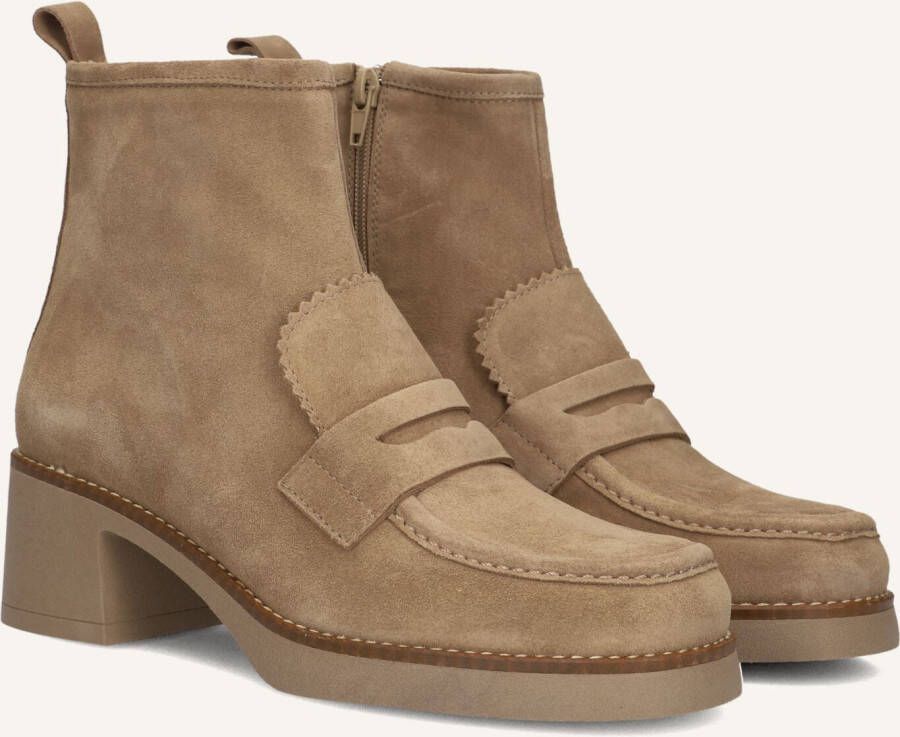 CTWLK Oona Enkellaarsjes Enkelboots met rits Dames Taupe