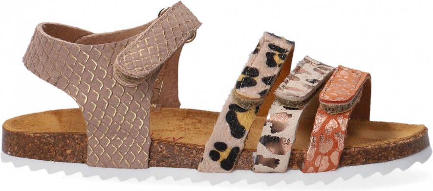 Develab 48304 leren sandalen met dierenprint goud multi Meisjes Leer Dierenprint 35
