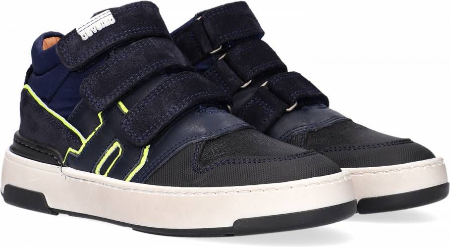 Develab 41951 halfhoge suède sneakers donkerblauw