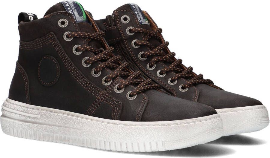 Develab Jongens Hoge Sneakers Stijlvol Donkerbruin Brown Dames