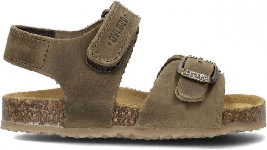 Develab 48195 leren sandalen kaki Groen Jongens Leer Effen 26