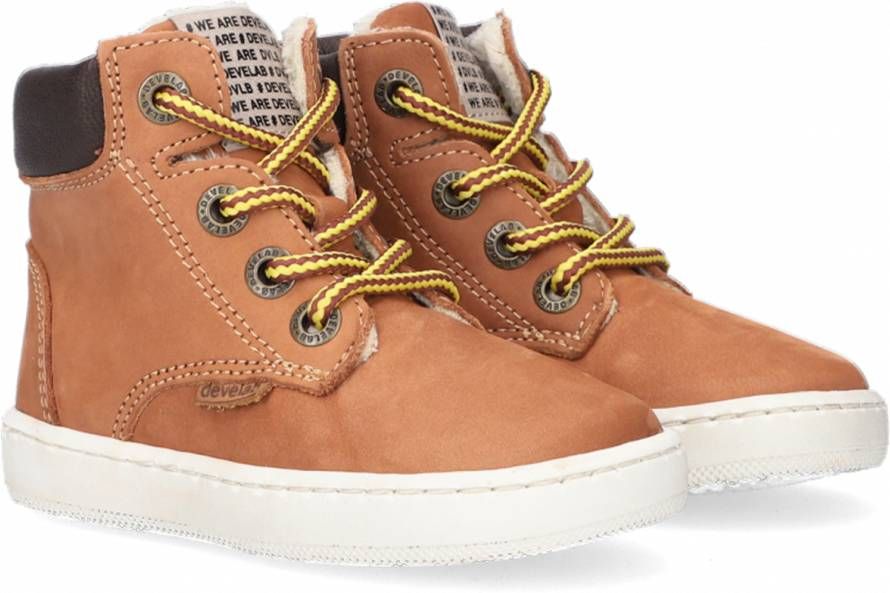 Develab 41855 nubuck veterboots cognac Bruin Leer Effen 20 - Foto 2