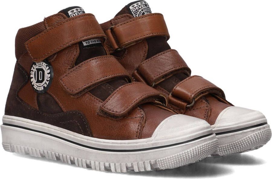 Develab 44303 Hoge sneakers Leren Sneaker Jongens Kids Cognac