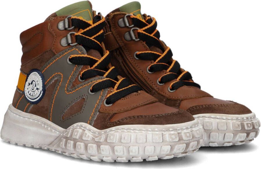 Develab 45687 Hoge sneakers Leren Sneaker Jongens Kids Cognac