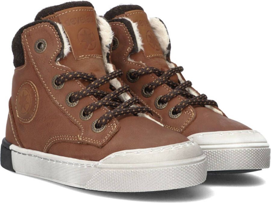 Bruin Tinten 46163 Hoge sneakers Leren Sneaker Jongens Cognac