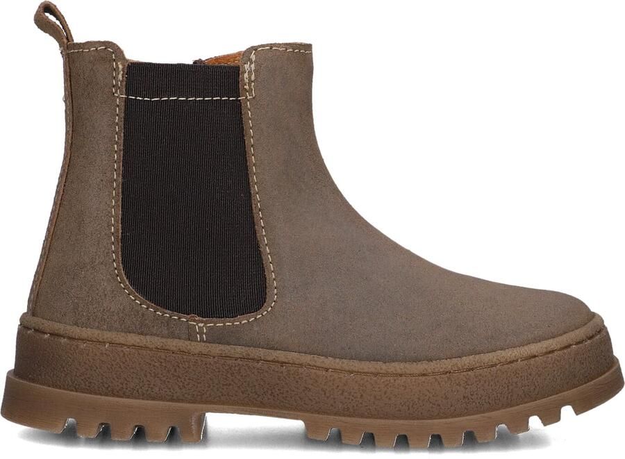 Develab leren enkelboots taupe Bruin Jongens Leer