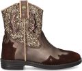 Develab leren laarzen met hak brons Meisjes Leer - Brons
