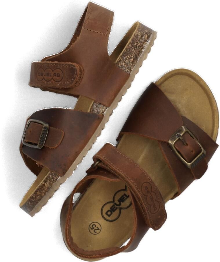 Develab leren sandalen cognac Bruin Jongens Leer Effen 22