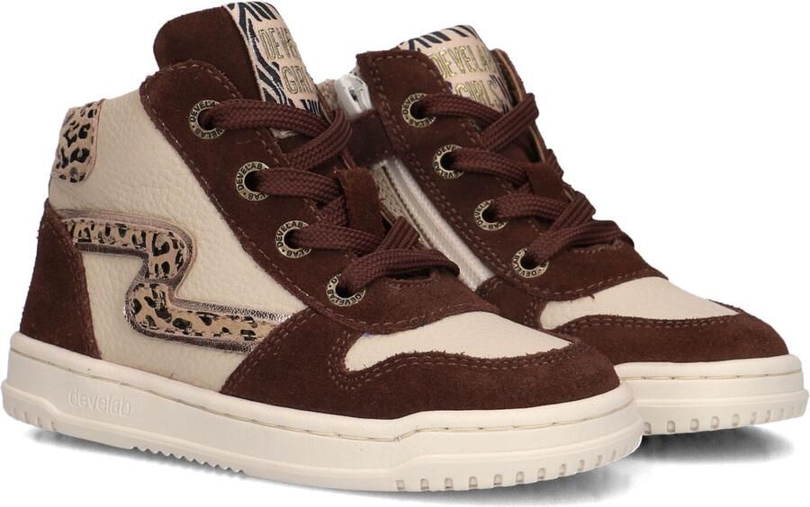 Develab 44406 Sneakers Meisjes Leren Sneaker Bruin