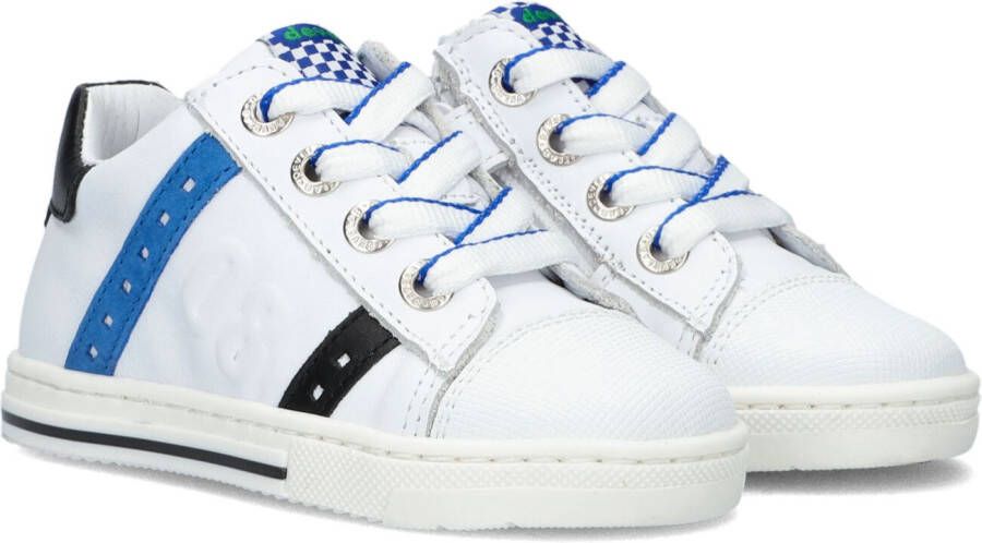 Develab 45011 leren sneakers wit blauw Jongens Leer Meerkleurig 20