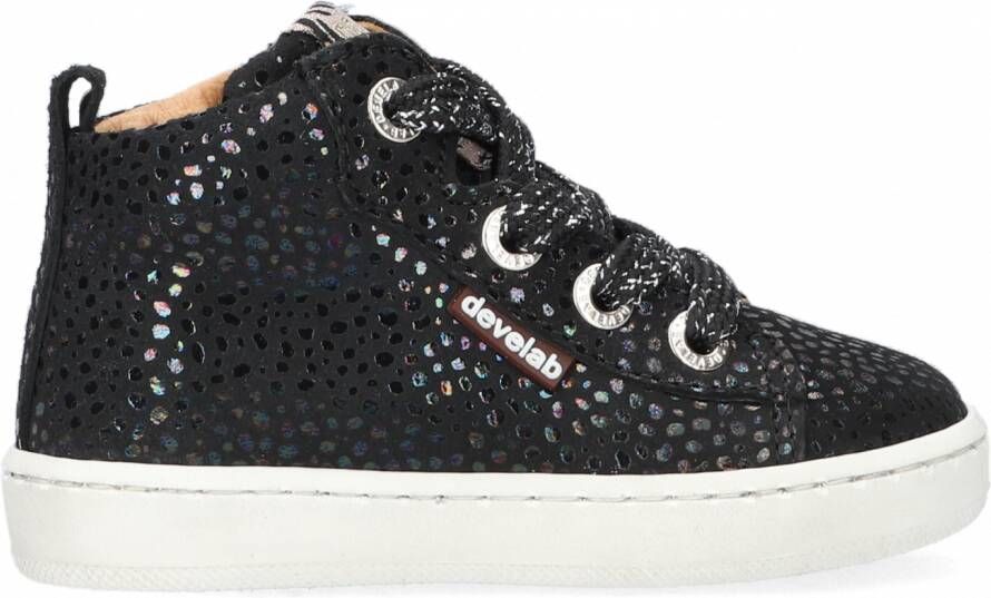 Develab 41602 suède sneakers zwart Meisjes Suede All over print 26