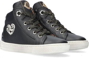 Develab 41620 Hoge sneakers Leren Sneaker Meisjes Zwart