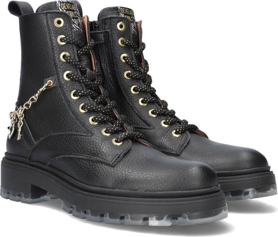 Develab 41444 Veterboots Laarzen Met Veters Meisjes Kids Zwart