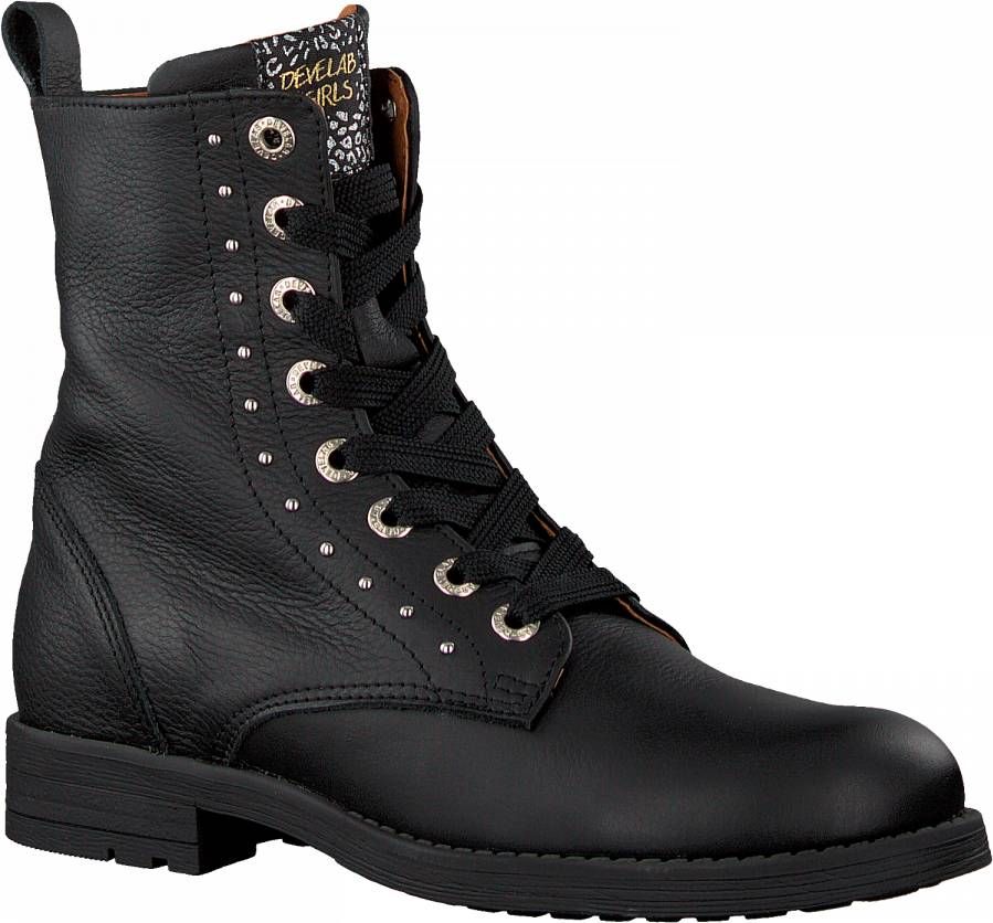 Develab 42258 Veterboots Laarzen Met Veters Meisjes Kids Zwart