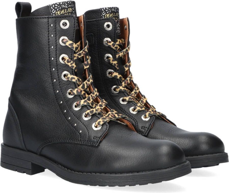 Develab 42258 Veterboots Laarzen Met Veters Meisjes Kids Zwart