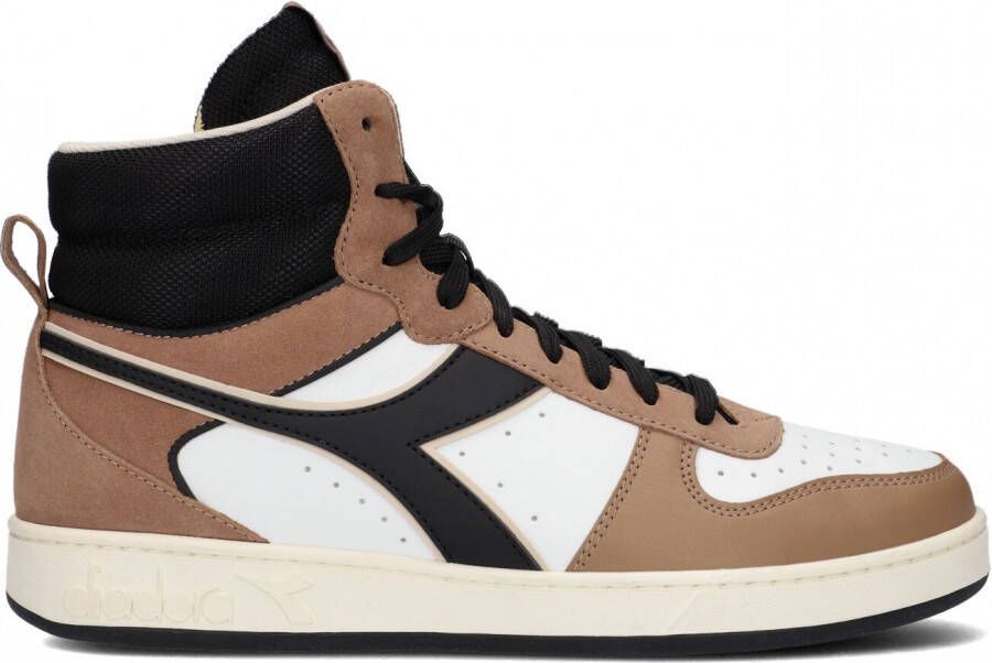 Retro Sneaker bruin Tinten Magic Basket Mid Earth Hoge sneakers Leren Sneaker Bruin