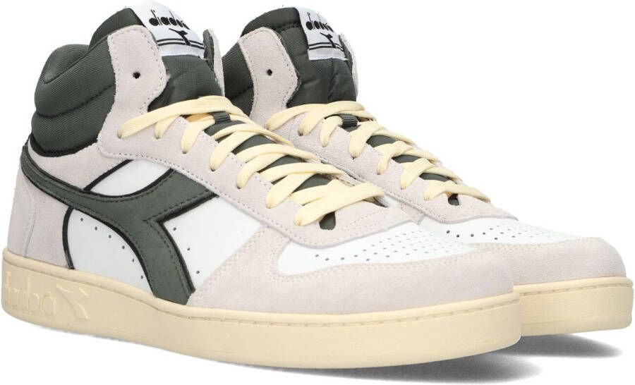 Diadora Stijlvolle Herensneakers met Groene Suède Accenten White