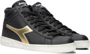 Diadora Game L High Waxed Dames Hoge sneakers Leren Sneaker Dames Zwart