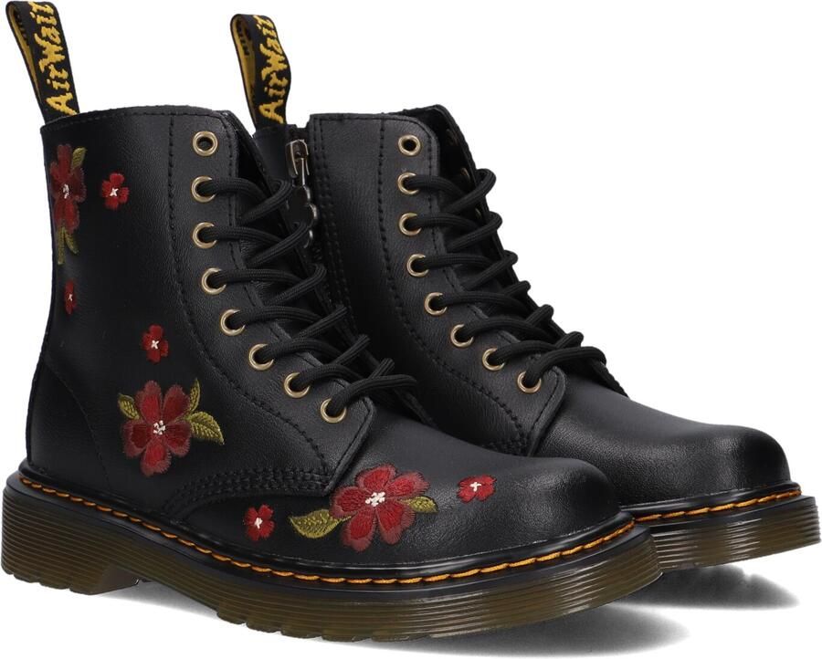 Dr. Martens 1460 Pascal J leren gebloemde enkelboots met borduursels zwart