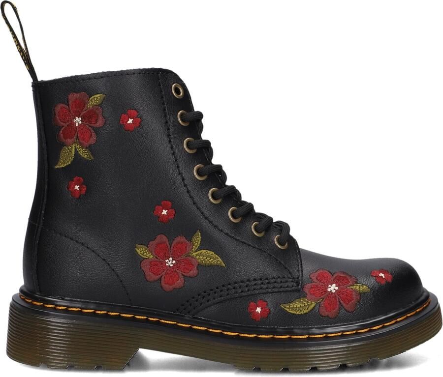 Dr. Martens 1460 Pascal J leren gebloemde enkelboots met borduursels zwart - Foto 3