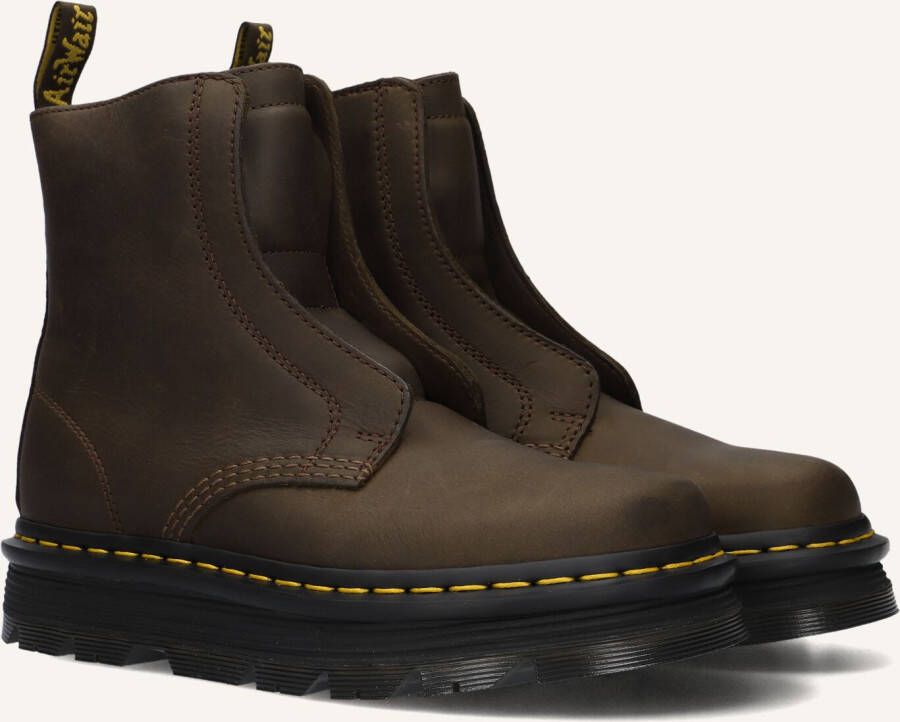 DR MARTENS Bruine Boots Zebzag Lace Less Laceless Boot