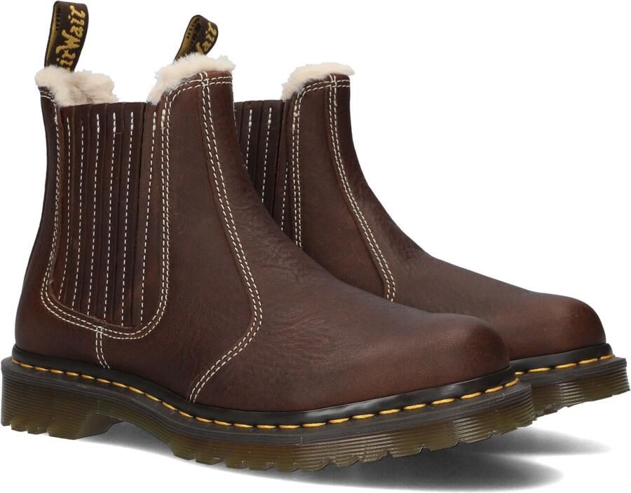 Dr. Martens 2976 Leonore II gevoerde leren chelsea boots Dark Brown Grizzly