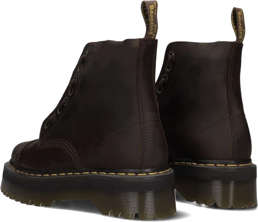 Dr. Martens Sinclair leren enkelboots met plateauzool donkerbruin crazy horse - Foto 4