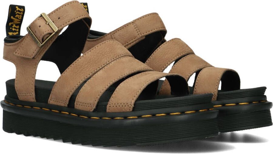 Dr martens Dr. Martens Blaire savannah tan Beige Nubuck Platte sandalen Dames