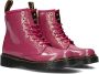 Dr. Martens 1460 T leren veterboots met glitters fuchsia zilver goud - Thumbnail 1