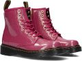 Dr. Martens 1460 T leren veterboots met glitters fuchsia zilver goud - Roze