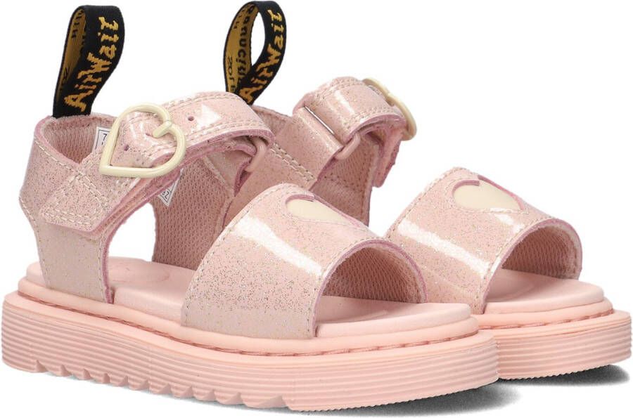 Dr. Martens Marlowe Hearts T leren sandalen Powder Pink