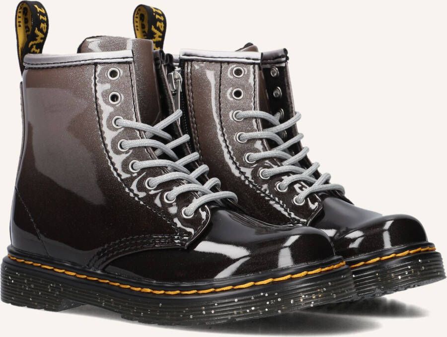 Dr. Martens 1460 Glitter J Kleuter Tiener lak veterboots zwart zilver