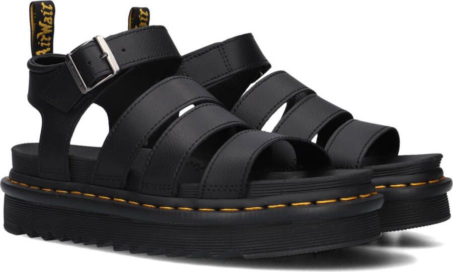Dr. Martens Zwarte Gesp Sandalen Plateauzool Black Dames