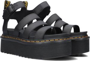 Dr. Martens Zwarte Leren Sandalen met Zebrilus Platformzool Zwart Dames