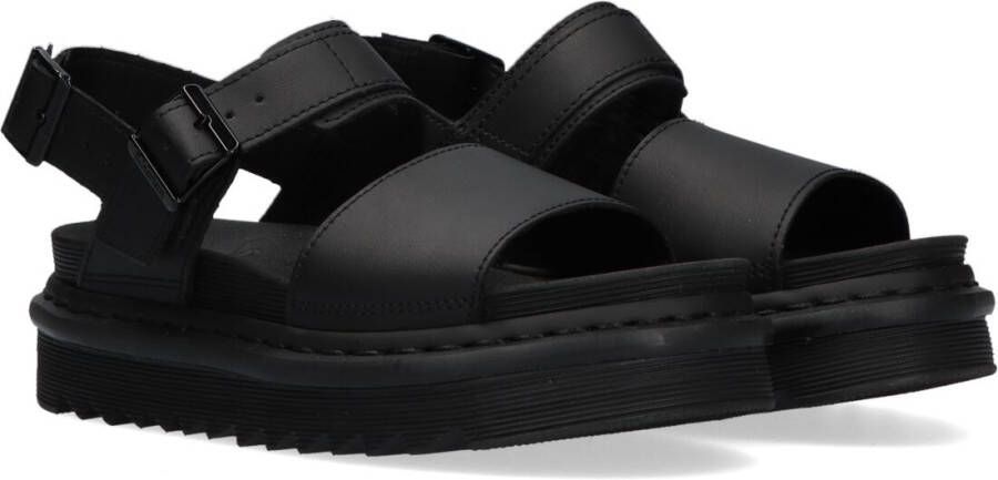 Dr. Martens Zwarte platte schoenen met verstelbare gespen en lichte sleehak Black Dames