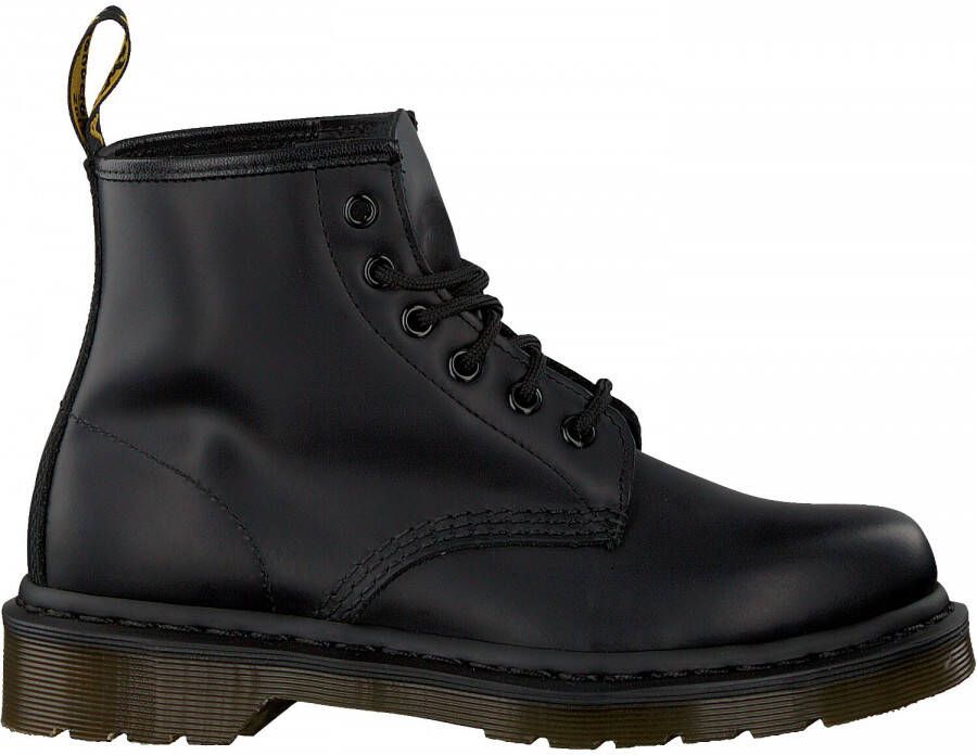 Dr. Martens Zwarte leren gevechtslaars met ritszak en 6 cm platform Black