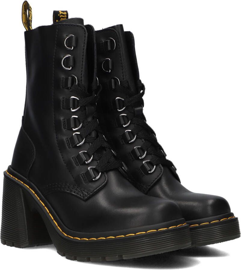 Dr. Martens Zwarte dameslaarzen met middelhoge hak en veters Black Dames