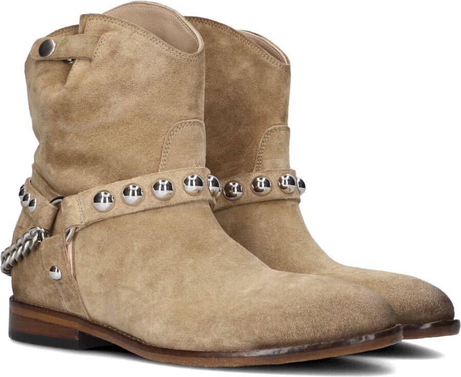 ELENA IACHI Beige Biker Boots A5682