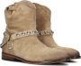 ELENA IACHI Beige Biker Boots A5682 - Thumbnail 1