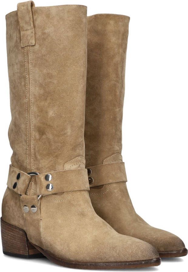 ELENA IACHI Beige Biker Boots E3927