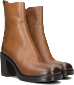 Bruin Tinten A4948 Enkellaarsjes Enkelboots met rits Dames Cognac