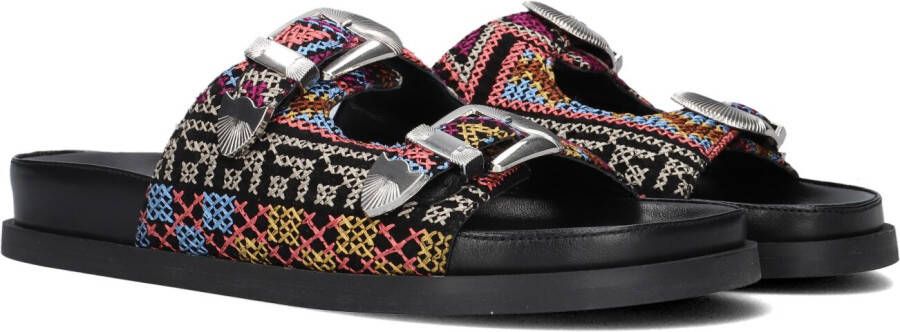 Elena Iachi Kleurrijke Kruissteek Slipper Multicolor Dames