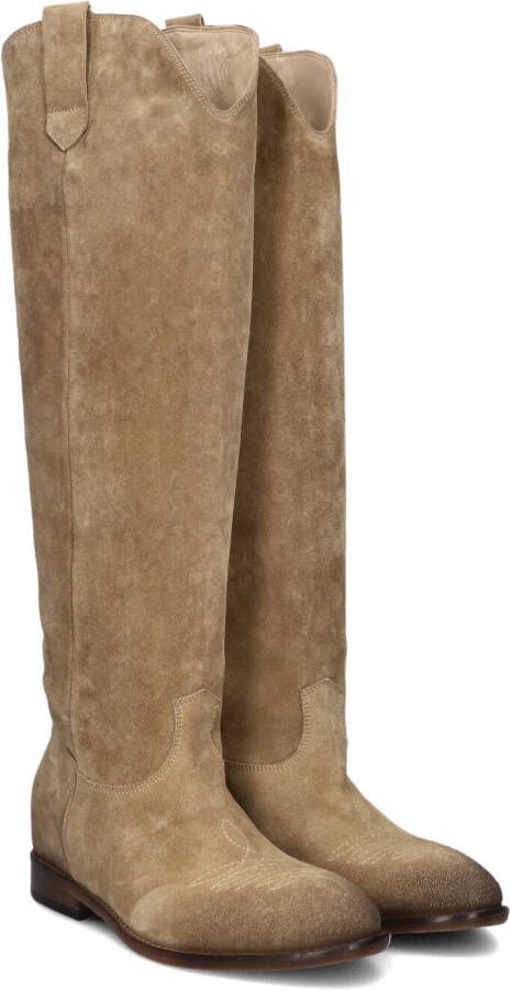 Elena Iachi Taupe Western Style Hoge Laarzen Beige Dames