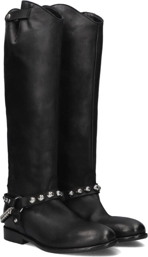 Elena Iachi Studded High Boots met kettingdetail Black Dames