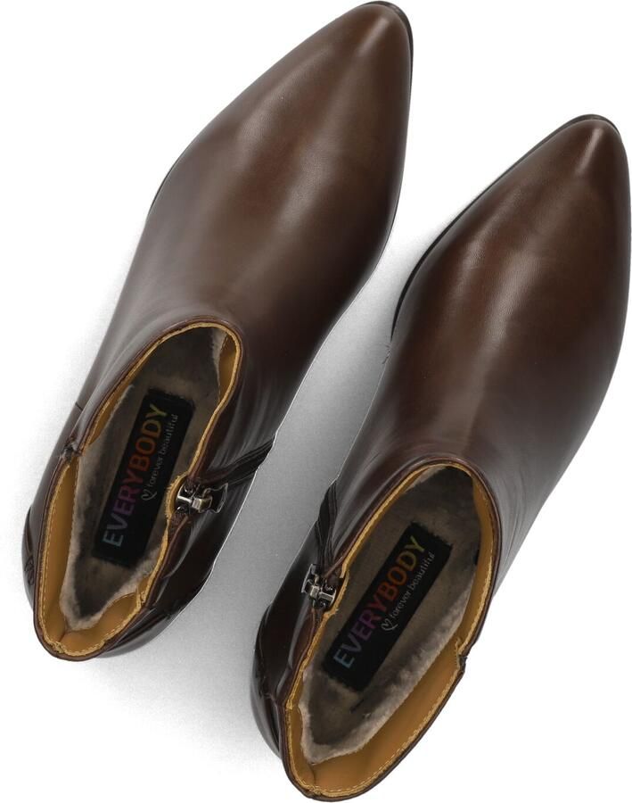 Everybody Ludina Enkellaarsjes Enkelboots met rits Dames Bruin - Foto 3