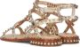 Ash Platte Sandalen met Gouden Studs Beige Dames - Thumbnail 7