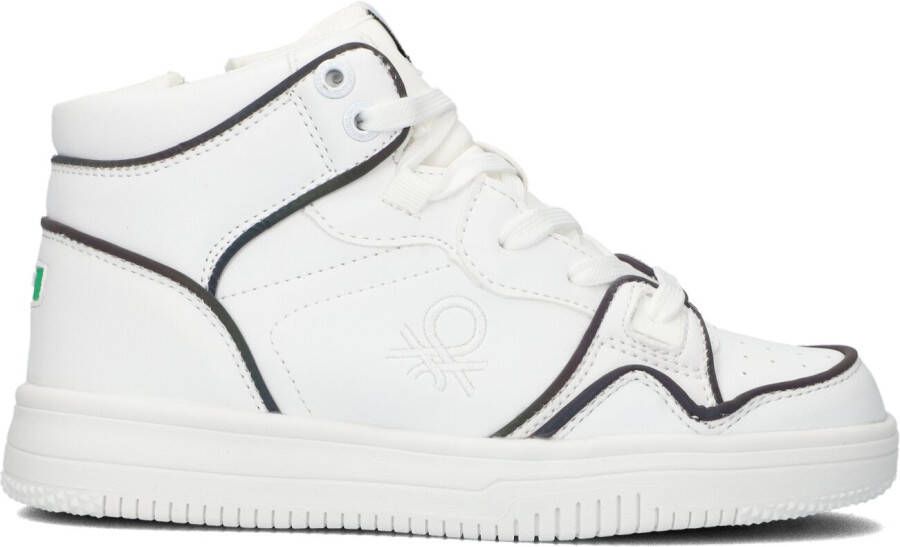 Benetton Witte Hoge Sneaker Reflective